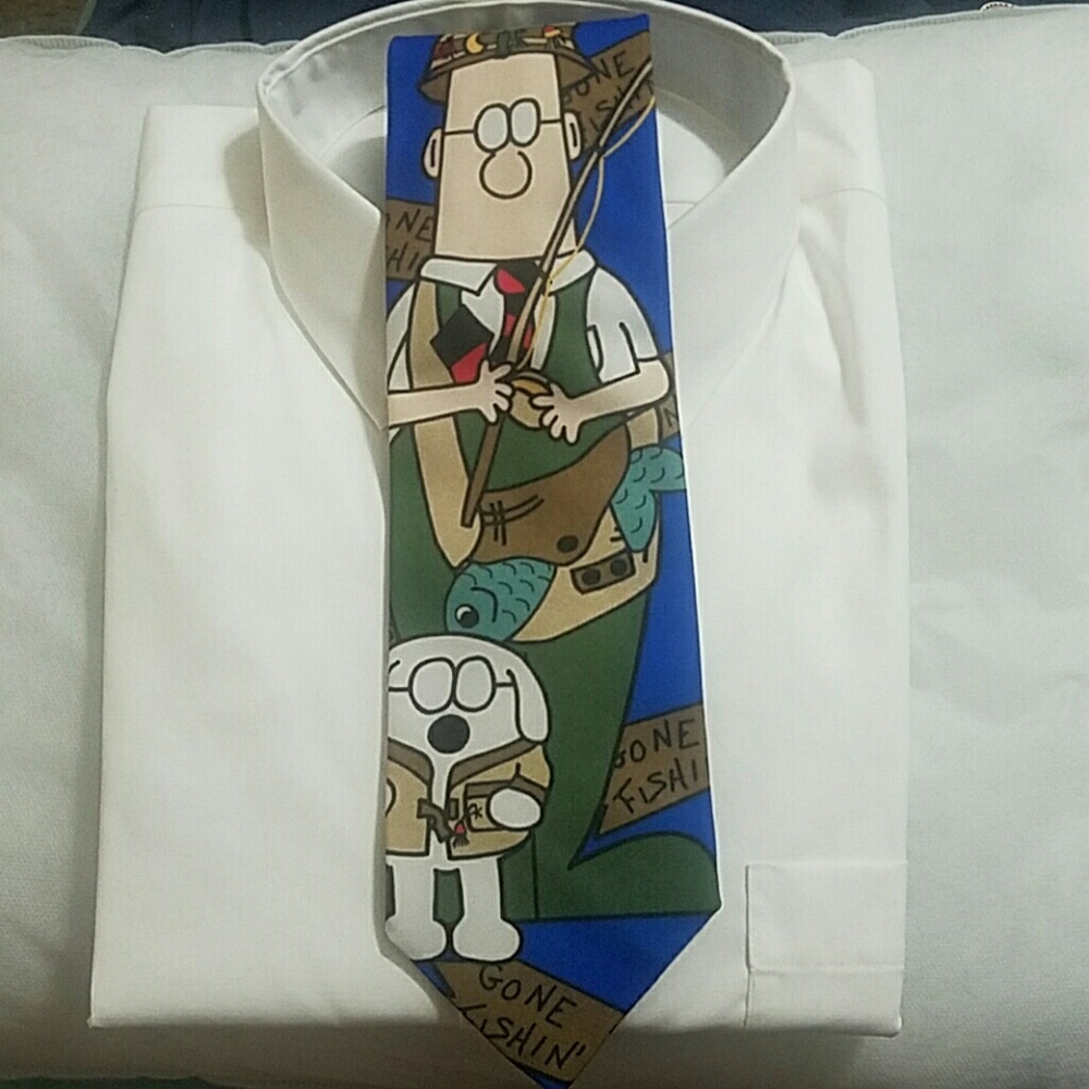 Mens Dilbert "Gone Fishing" Tie